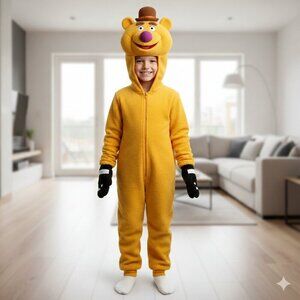FOZZIE BEAR COSTUME PAJAMAS DISNEY THE MUPPETS CHILD YOUTH MEDIUM 7-9 YEARS